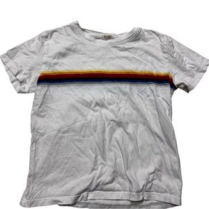 John Galt White Tee with Rainbow Stripe